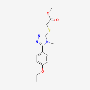 molecular formula C14H17N3O3S B5372400 METHYL 2-{[5-(4-ETHOXYPHENYL)-4-METHYL-4H-1,2,4-TRIAZOL-3-YL]SULFANYL}ACETATE 
