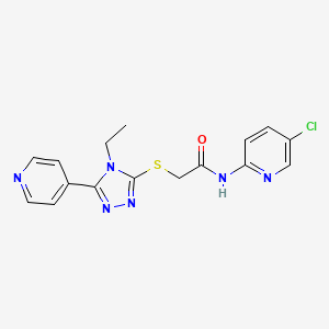 molecular formula C16H15ClN6OS B5372929 N-(5-CHLORO-2-PYRIDINYL)-2-{[4-ETHYL-5-(4-PYRIDINYL)-4H-1,2,4-TRIAZOL-3-YL]SULFANYL}ACETAMIDE 