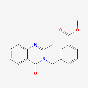 molecular formula C18H16N2O3 B5372985 Methyl 3-{[2-methyl-4-oxo-3(4H)-quinazolinyl]methyl}benzoate 