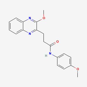 molecular formula C19H19N3O3 B5373078 N~1~-(4-Methoxyphenyl)-3-(3-methoxy-2-quinoxalinyl)propanamide 