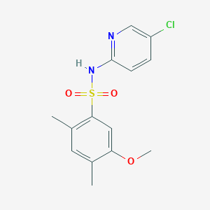 molecular formula C14H15ClN2O3S B5373359 N-(5-chloropyridin-2-yl)-5-methoxy-2,4-dimethylbenzenesulfonamide 
