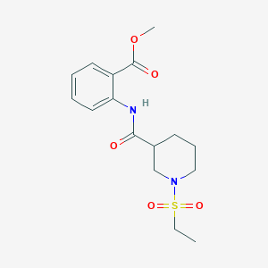 molecular formula C16H22N2O5S B5373423 Methyl 2-[(1-ethylsulfonylpiperidine-3-carbonyl)amino]benzoate 
