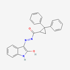 molecular formula C24H19N3O2 B5373481 N'-[(3Z)-2-Oxo-1,2-dihydro-3H-indol-3-ylidene]-2,2-diphenylcyclopropanecarbohydrazide 