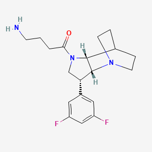 molecular formula C19H25F2N3O B5373553 4-amino-1-[(2R,3R,6R)-3-(3,5-difluorophenyl)-1,5-diazatricyclo[5.2.2.02,6]undecan-5-yl]butan-1-one 