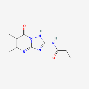 molecular formula C11H15N5O2 B5373590 N-{7-Hydroxy-5,6-dimethyl-[1,2,4]triazolo[1,5-A]pyrimidin-2-YL}butanamide 