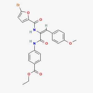 molecular formula C24H21BrN2O6 B5373827 ethyl 4-[[(E)-2-[(5-bromofuran-2-carbonyl)amino]-3-(4-methoxyphenyl)prop-2-enoyl]amino]benzoate 