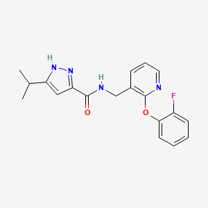 molecular formula C19H19FN4O2 B5373971 N-[[2-(2-fluorophenoxy)pyridin-3-yl]methyl]-5-propan-2-yl-1H-pyrazole-3-carboxamide 