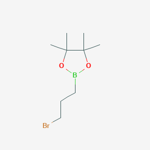 molecular formula C9H18BBrO2 B053741 2-(3-Bromopropyl)-4,4,5,5-tetramethyl-1,3,2-dioxaborolane CAS No. 124215-44-7