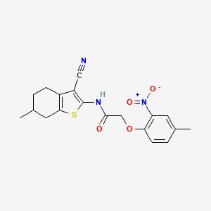 molecular formula C19H19N3O4S B5374233 N-(3-cyano-6-methyl-4,5,6,7-tetrahydro-1-benzothiophen-2-yl)-2-(4-methyl-2-nitrophenoxy)acetamide 