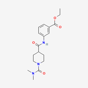 molecular formula C18H25N3O4 B5374491 ETHYL 3-[({1-[(DIMETHYLAMINO)CARBONYL]-4-PIPERIDYL}CARBONYL)AMINO]BENZOATE 