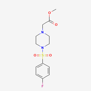 molecular formula C13H17FN2O4S B5374790 METHYL 2-{4-[(4-FLUOROPHENYL)SULFONYL]PIPERAZINO}ACETATE 