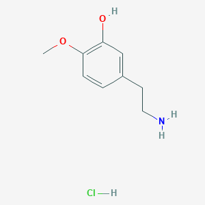 molecular formula C9H14ClNO2 B053749 3-Hydroxy-4-methoxyphenethylamine hydrochloride CAS No. 645-33-0