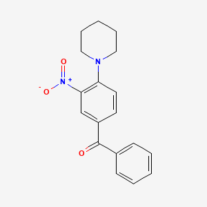 molecular formula C18H18N2O3 B5375008 3-Nitro-4-piperidino-benzophenone CAS No. 56106-97-9