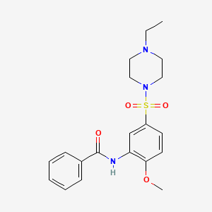 molecular formula C20H25N3O4S B5375058 N-[5-(4-ethylpiperazin-1-yl)sulfonyl-2-methoxyphenyl]benzamide 
