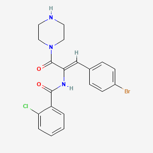 molecular formula C20H19BrClN3O2 B5375541 N-[(Z)-1-(4-bromophenyl)-3-oxo-3-piperazin-1-ylprop-1-en-2-yl]-2-chlorobenzamide 