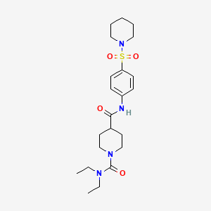 molecular formula C22H34N4O4S B5375609 N~1~,N~1~-diethyl-N~4~-[4-(piperidin-1-ylsulfonyl)phenyl]piperidine-1,4-dicarboxamide 