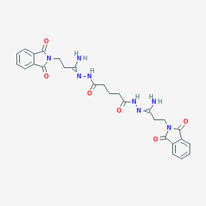 molecular formula C27H28N8O6 B537568 N,N'-bis[[1-amino-3-(1,3-dioxoisoindol-2-yl)propylidene]amino]pentanediamide 