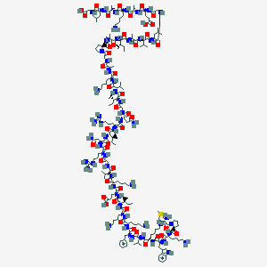 molecular formula C188H320N54O45S B053757 H-Met-Pro-Lys-Trp-Lys-Val-Phe-Lys-Lys-Ile-Glu-Lys-Val-Gly-Arg-Asn-Ile-Arg-Asn-Gly-Ile-Val-Lys-Ala-Gly-Pro-Ala-Ile-Ala-Val-Leu-Gly-Glu-Ala-Lys-Ala-Leu-Gly-OH CAS No. 118276-98-5