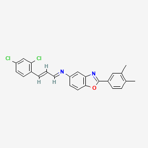 molecular formula C24H18Cl2N2O B5375896 N-[(E,2E)-3-(2,4-DICHLOROPHENYL)-2-PROPENYLIDENE]-N-[2-(3,4-DIMETHYLPHENYL)-1,3-BENZOXAZOL-5-YL]AMINE 