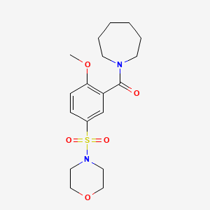 molecular formula C18H26N2O5S B5375963 Azepan-1-yl[2-methoxy-5-(morpholin-4-ylsulfonyl)phenyl]methanone 