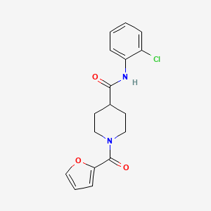 molecular formula C17H17ClN2O3 B5376050 N-(2-chlorophenyl)-1-(furan-2-carbonyl)piperidine-4-carboxamide 