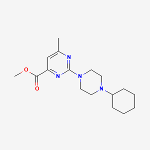 molecular formula C17H26N4O2 B5376057 Methyl 2-(4-cyclohexylpiperazin-1-yl)-6-methylpyrimidine-4-carboxylate 