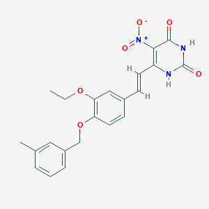 molecular formula C22H21N3O6 B5376070 6-[(E)-2-{3-ethoxy-4-[(3-methylbenzyl)oxy]phenyl}ethenyl]-5-nitropyrimidine-2,4(1H,3H)-dione 