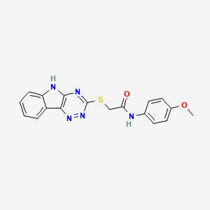 molecular formula C18H15N5O2S B5376147 N-(4-METHOXYPHENYL)-2-{5H-[1,2,4]TRIAZINO[5,6-B]INDOL-3-YLSULFANYL}ACETAMIDE 