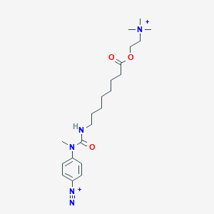 (N'-Methyl-N'-4-diazonium phenyl)(N-8-octanoic acid, 2-(trimethylammonium)ethyl ester)urea