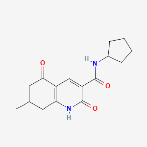 molecular formula C16H20N2O3 B5376311 N-cyclopentyl-7-methyl-2,5-dioxo-1,2,5,6,7,8-hexahydroquinoline-3-carboxamide 