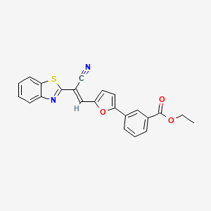 molecular formula C23H16N2O3S B5376855 ethyl 3-{5-[(E)-2-(1,3-benzothiazol-2-yl)-2-cyanoethenyl]furan-2-yl}benzoate 