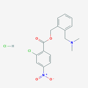 molecular formula C17H18Cl2N2O4 B537689 [2-[(Dimethylamino)methyl]phenyl]methyl 2-chloro-4-nitrobenzoate;hydrochloride 