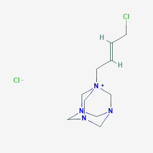 molecular formula C10H18Cl2N4 B537710 1-[(E)-4-chlorobut-2-enyl]-3,5,7-triaza-1-azoniatricyclo[3.3.1.13,7]decane;chloride 