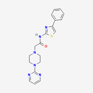molecular formula C19H20N6OS B5377115 N-(4-phenyl-1,3-thiazol-2-yl)-2-[4-(pyrimidin-2-yl)piperazin-1-yl]acetamide 