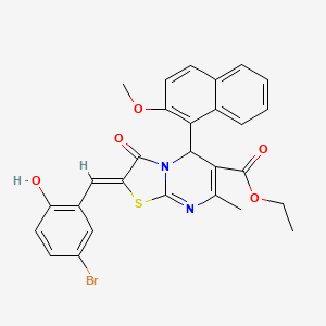 molecular formula C28H23BrN2O5S B5377126 ethyl (2Z)-2-[(5-bromo-2-hydroxyphenyl)methylidene]-5-(2-methoxynaphthalen-1-yl)-7-methyl-3-oxo-5H-[1,3]thiazolo[3,2-a]pyrimidine-6-carboxylate 