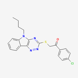 molecular formula C21H19ClN4OS B5377225 2-[(5-BUTYL-5H-[1,2,4]TRIAZINO[5,6-B]INDOL-3-YL)SULFANYL]-1-(4-CHLOROPHENYL)-1-ETHANONE 