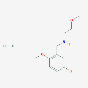 molecular formula C11H17BrClNO2 B5377580 N-[(5-bromo-2-methoxyphenyl)methyl]-2-methoxyethanamine;hydrochloride 