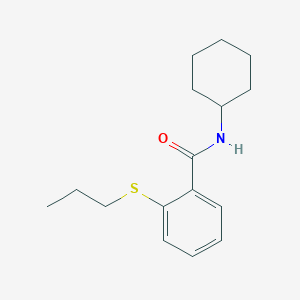molecular formula C16H23NOS B5377657 N-cyclohexyl-2-(propylsulfanyl)benzamide 