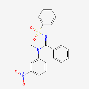molecular formula C20H17N3O4S B5377780 N'-(benzenesulfonyl)-N-methyl-N-(3-nitrophenyl)benzenecarboximidamide 