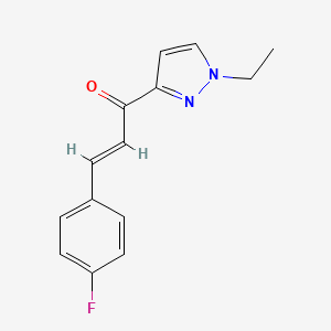 molecular formula C14H13FN2O B5377848 (E)-1-(1-ETHYL-1H-PYRAZOL-3-YL)-3-(4-FLUOROPHENYL)-2-PROPEN-1-ONE 
