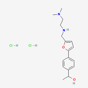 molecular formula C17H26Cl2N2O2 B5378358 1-[4-[5-[[2-(Dimethylamino)ethylamino]methyl]furan-2-yl]phenyl]ethanol;dihydrochloride 