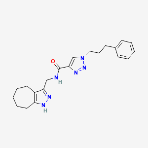 molecular formula C21H26N6O B5379185 N-(1,4,5,6,7,8-hexahydrocyclohepta[c]pyrazol-3-ylmethyl)-1-(3-phenylpropyl)triazole-4-carboxamide 