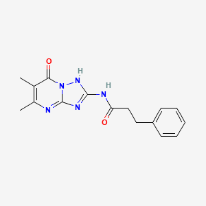 molecular formula C16H17N5O2 B5379354 N-{7-HYDROXY-5,6-DIMETHYL-[1,2,4]TRIAZOLO[1,5-A]PYRIMIDIN-2-YL}-3-PHENYLPROPANAMIDE 
