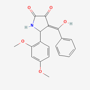 molecular formula C19H17NO5 B5379598 (4Z)-5-(2,4-dimethoxyphenyl)-4-[hydroxy(phenyl)methylidene]pyrrolidine-2,3-dione 