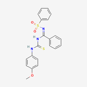 molecular formula C21H19N3O3S2 B5379679 1-[(Z)-N-(benzenesulfonyl)-C-phenylcarbonimidoyl]-3-(4-methoxyphenyl)thiourea 