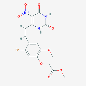 molecular formula C16H14BrN3O8 B5379795 methyl {5-bromo-2-methoxy-4-[(Z)-2-(5-nitro-2,6-dioxo-1,2,3,6-tetrahydropyrimidin-4-yl)ethenyl]phenoxy}acetate 
