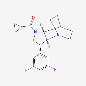 molecular formula C19H22F2N2O B5380032 cyclopropyl-[(2R,3R,6R)-3-(3,5-difluorophenyl)-1,5-diazatricyclo[5.2.2.02,6]undecan-5-yl]methanone 
