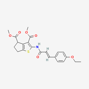 molecular formula C22H23NO6S B5380245 dimethyl 2-{[(2E)-3-(4-ethoxyphenyl)prop-2-enoyl]amino}-5,6-dihydro-4H-cyclopenta[b]thiophene-3,4-dicarboxylate 