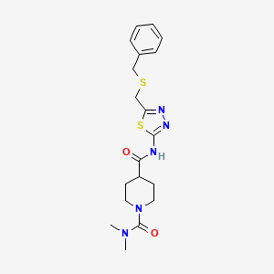 molecular formula C19H25N5O2S2 B5380408 N-{5-[(BENZYLSULFANYL)METHYL]-1,3,4-THIADIAZOL-2-YL}-N,N-DIMETHYLTETRAHYDRO-1,4(2H)-PYRIDINEDICARBOXAMIDE 