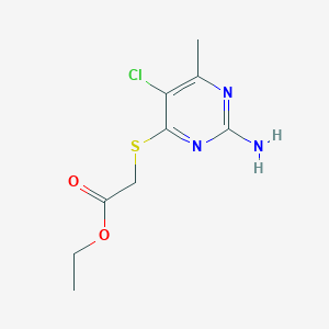 molecular formula C9H12ClN3O2S B5381547 ETHYL 2-[(2-AMINO-5-CHLORO-6-METHYLPYRIMIDIN-4-YL)SULFANYL]ACETATE 